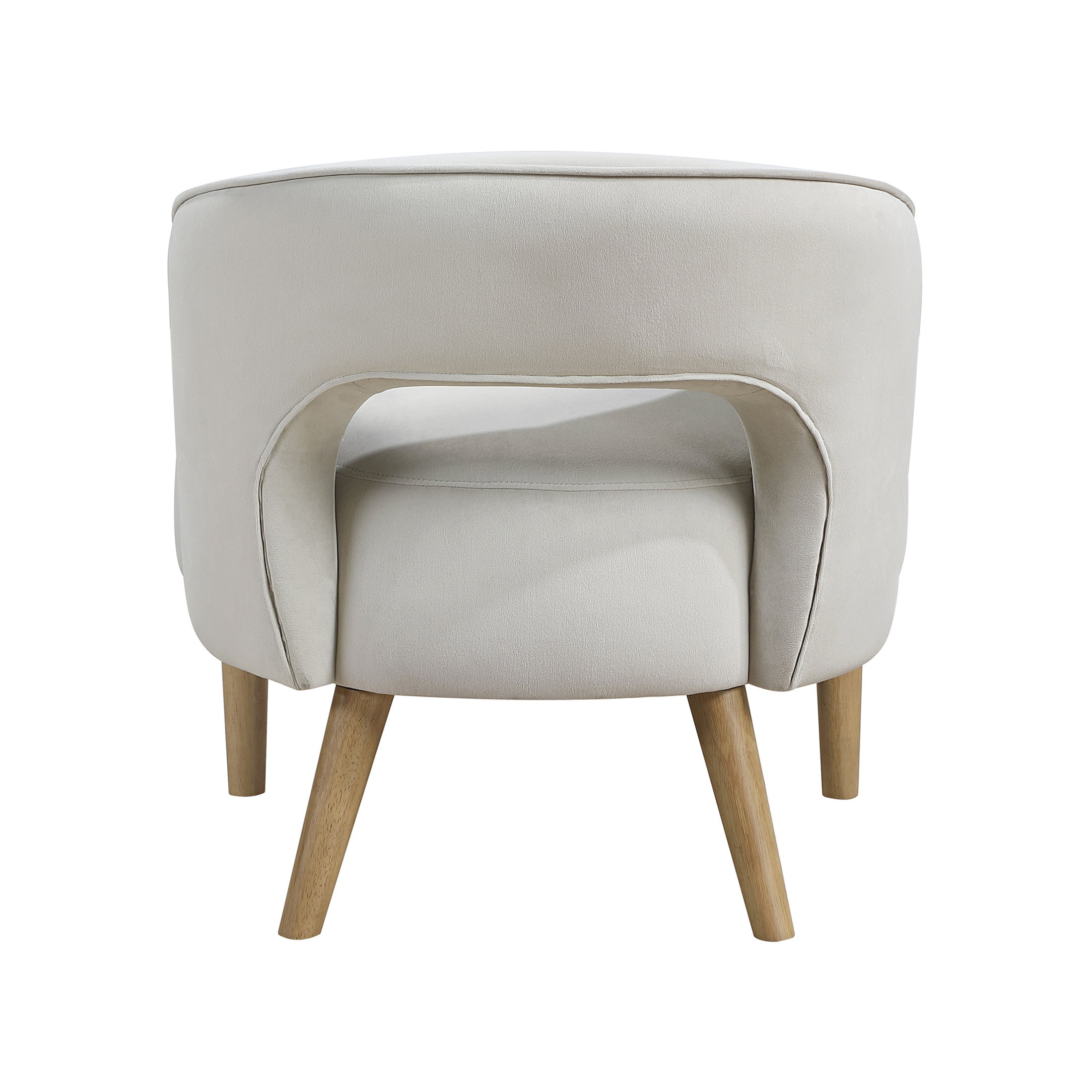 OakvillePark Mirawood Velvet Barrel Accent Chair, Gray