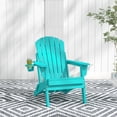 thumbnail image 2 of Pipopa Folding Adirondack Chair with Cup Holder,HDPE All Weather Outdoor Fire Pit Chair for Patio,Poolside,Garden,Aqua, 2 of 7