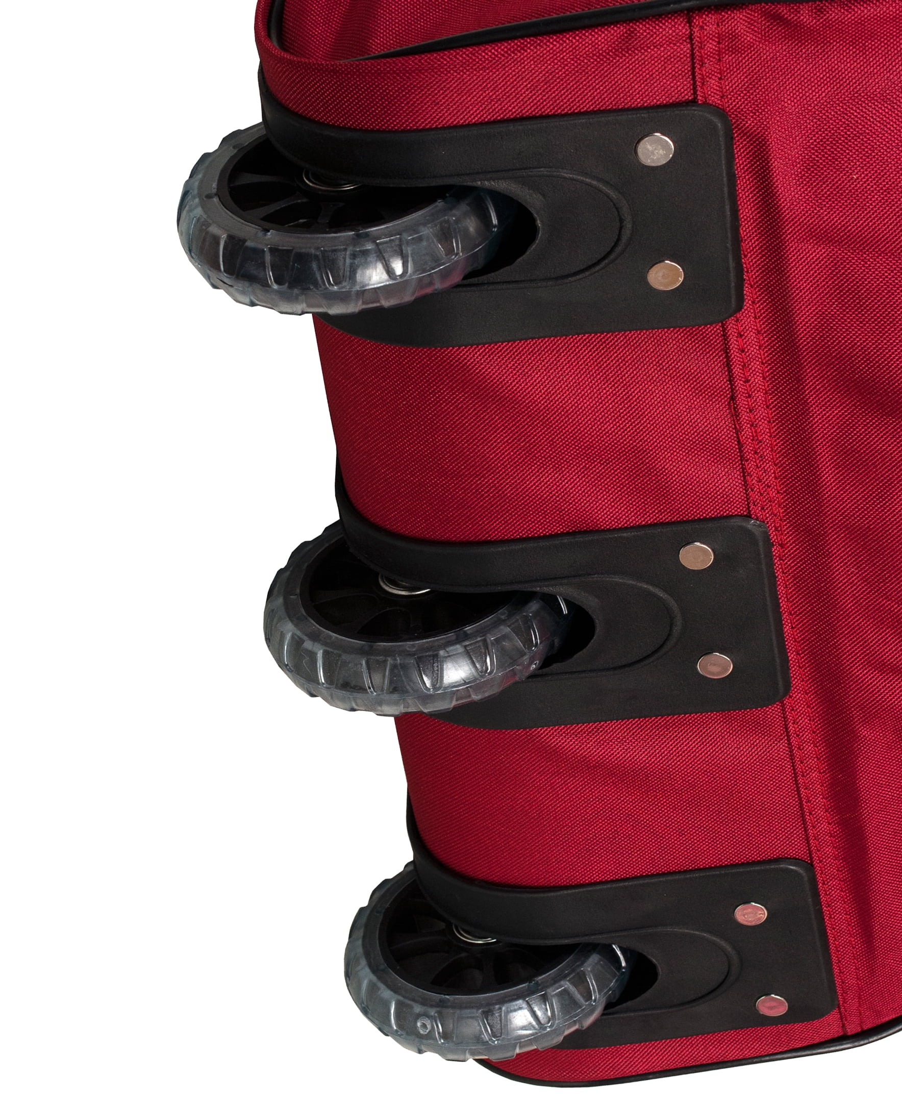 Rockland Adult 40 in Wheeled, Adjustable Straps, Shoulder Strap, Soft-Sided Travel Duffel Bags, Red