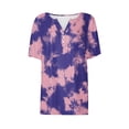 thumbnail image 4 of Tops de Algodón para las Mujeres, Retro No Posicionamiento Impreso, V-Cuello Botón Suelto para las Mujeres, 4 of 6