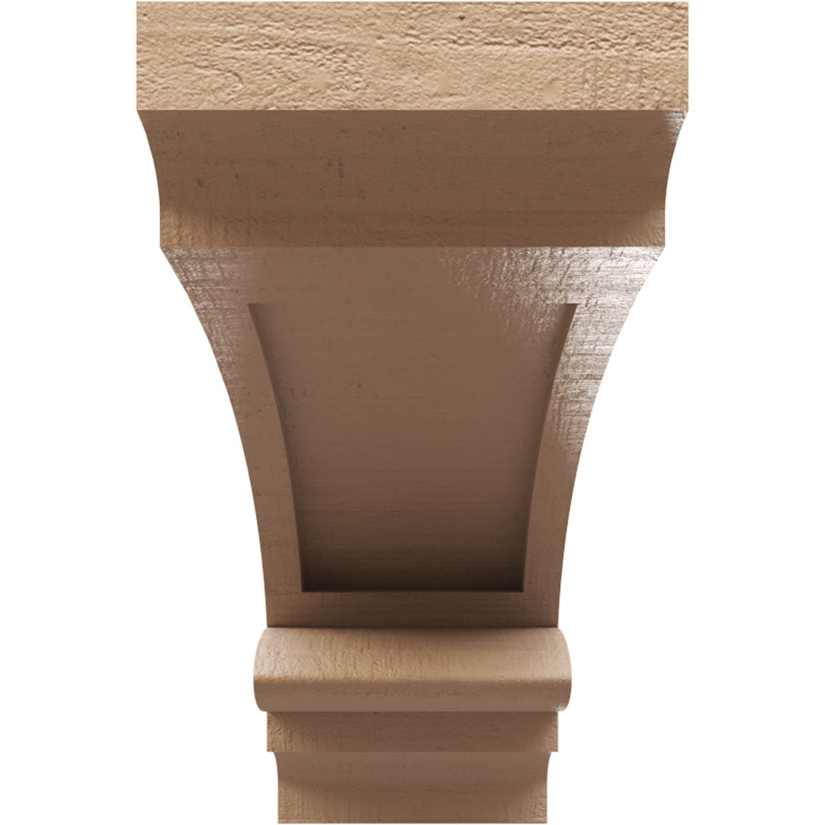 3"W x 18"D x 6"H Thin Diane Rough Cedar Woodgrain TimberThane Corbel, Primed Tan