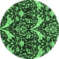 thumbnail image 1 of Ahgly Company Indoor Round Abstract Emerald Green Modern Area Rugs, 3' Round, 1 of 4