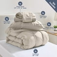 thumbnail image 3 of LammaLoe Twin Comforter Sets, 5 Piece Bed In A Bag Pintuck Bedding Sets, Beige, 3 of 7