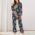 thumbnail image 2 of Pajama Sets for Women 2 Pcs, Paisley Pattern No.90116 Button Down Long Sleeve Sleepwear Lounge PJ Sets, 2 of 6