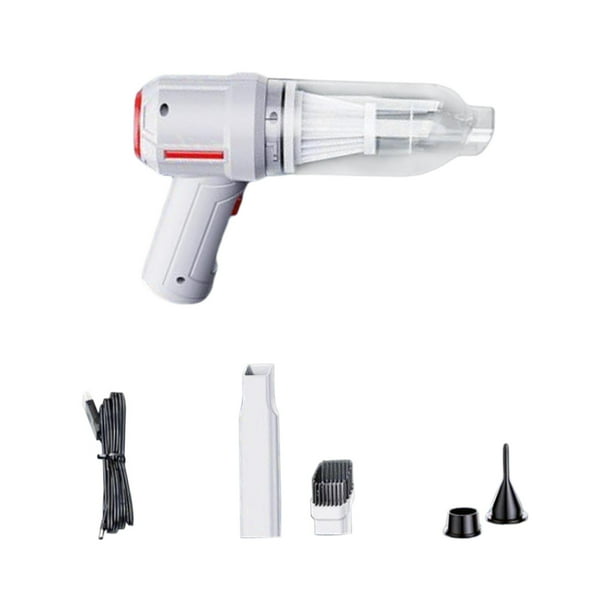Aspirador de coche de mano inalámbrico Cola Medida de carga USB 7.8x6 pulgadas Ligero Básico blanco