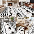 thumbnail image 5 of 5'x7' Area Rugs for Living Room Bedroom, Black Plaid Farmhouse Washable Rug Carpet Runner Indoor Outdoor, Watercolor Cute Country Cow Checkered Non Slip Floor Mats Area Rug for Kitchen, Nursery, 5 of 8