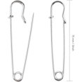 thumbnail image 1 of 30pcs Large Heavy Duty Safety Pins - Silver 3 Inch Blanket Pins Stainless Steel Wire, 1 of 4