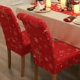 thumbnail image 3 of Christmas Dining Room Chair Covers Set of 6, Stretch Xmas 6 Pieces Kitchen Chair Slipcovers Protector, Spandex Washable Parsons Chair Cover, Christmas Decor(Christmas 3), 3 of 6