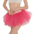 thumbnail image 2 of Kcocoo Womens High Quality Pleated Gauze Short Skirt Adult Tutu Dancing Skirt Polyester Hot Pink, 2 of 6