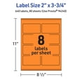 thumbnail image 6 of Avery Printable Rectangle Labels, Bright Orange, 2" x 3.75", 640ct, 6 of 11