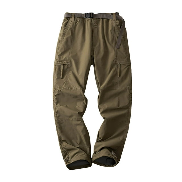 Pants for Men, Workwear Solid Color Multi-Pocket Warm Long Work Pants, Men's Pants