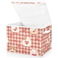 thumbnail image 2 of Pink Plaids Cute Hamster with Hearts Valentine Foldable Storage Bins with Lids Handles Collapsible Storage Containers Tote Boxes 16.5 x 12.6 x 11.8 inches, 2 of 7