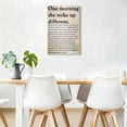 thumbnail image 2 of One Morning She Woke Up Different Canvas Wall Art, Inspirational Empowerment Quote Print, Framed Vintage Parchment Style Decor for Bedroom & Office, Soulful Gift for Her 8*12inch(20*30cm), 2 of 6