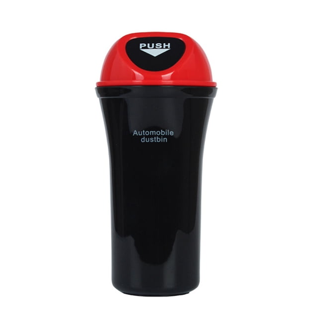 QualitChoice Car Trash Can Garbage Bin Waste Rubbish Storage Can Vehicle Plastic Trash Bucket red 1Set