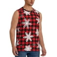 thumbnail image 2 of Daiia Snowflakes On A Buffalo Plaid Printed Men's Tank Tops,Casual Soft Sleeveless Gym Muscle Shirts Bodybuilding Tee-Small, 2 of 8
