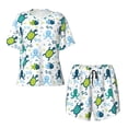 thumbnail image 4 of Naloa Cartoon Sea Creatures Women's Short-Sleeved Pajama Set, Loungewear, Summer pajamas, Breathable Cozy - Large, 4 of 9