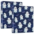thumbnail image 2 of Ghost on Dark Blue Background 3 Ring Hardcover Binders 1.5in Round Rings for Letter-Size Folder Paper Organizer Pockets for Office Student Recipe, 2 of 9