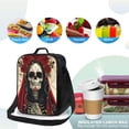 thumbnail image 3 of Bingfone Gothic Skull With Roses Reusable Insulated Lunch Bag Cooler for Work School Picnic or Travel, 3 of 7