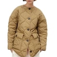 thumbnail image 2 of Abrigo y chaquetas casuales de manga larga sin capucha para mujer, de algodón, con bolsillos grandes y cuadros de rombos grandes, de color liso, chaqueta de algodón con botones y manga larga, abrigo p, 2 of 8