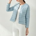 thumbnail image 4 of Vedolay Parka Jacket Women Casual Work Wear Open Front Jacket Coat Light Blue,L, 4 of 5