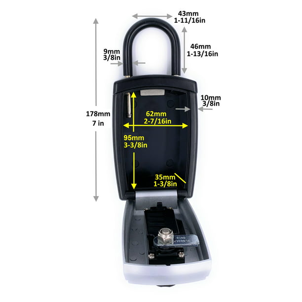 Bosvision Portable Lock Box/Key Safe with one Faraday for Car Key Fob, large key storage space for 1 Car Key Fob 8 House Keys 1/2” standard - Walmart.com