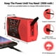 thumbnail image 3 of Radio portátil de emergencia solar con manivela meteorológica de 2000 mAh rojo, 3 of 9