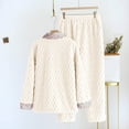 thumbnail image 6 of Cozy Sleepwear for Women Warm Fleece Pajama Set Fall And Winter 2 Pieces Lounge Sets Beige L, 6 of 8