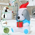 thumbnail image 5 of GOOSH Christmas Inflatables 5 FT Inflatable Dog Wearing Hat with Built-in LEDs, Cute Christmas Blow up Dog Inflatable Christmas Dog Holding Gift Box, Outdoor Christmas Decorations for Xmas Holiday, 5 of 7