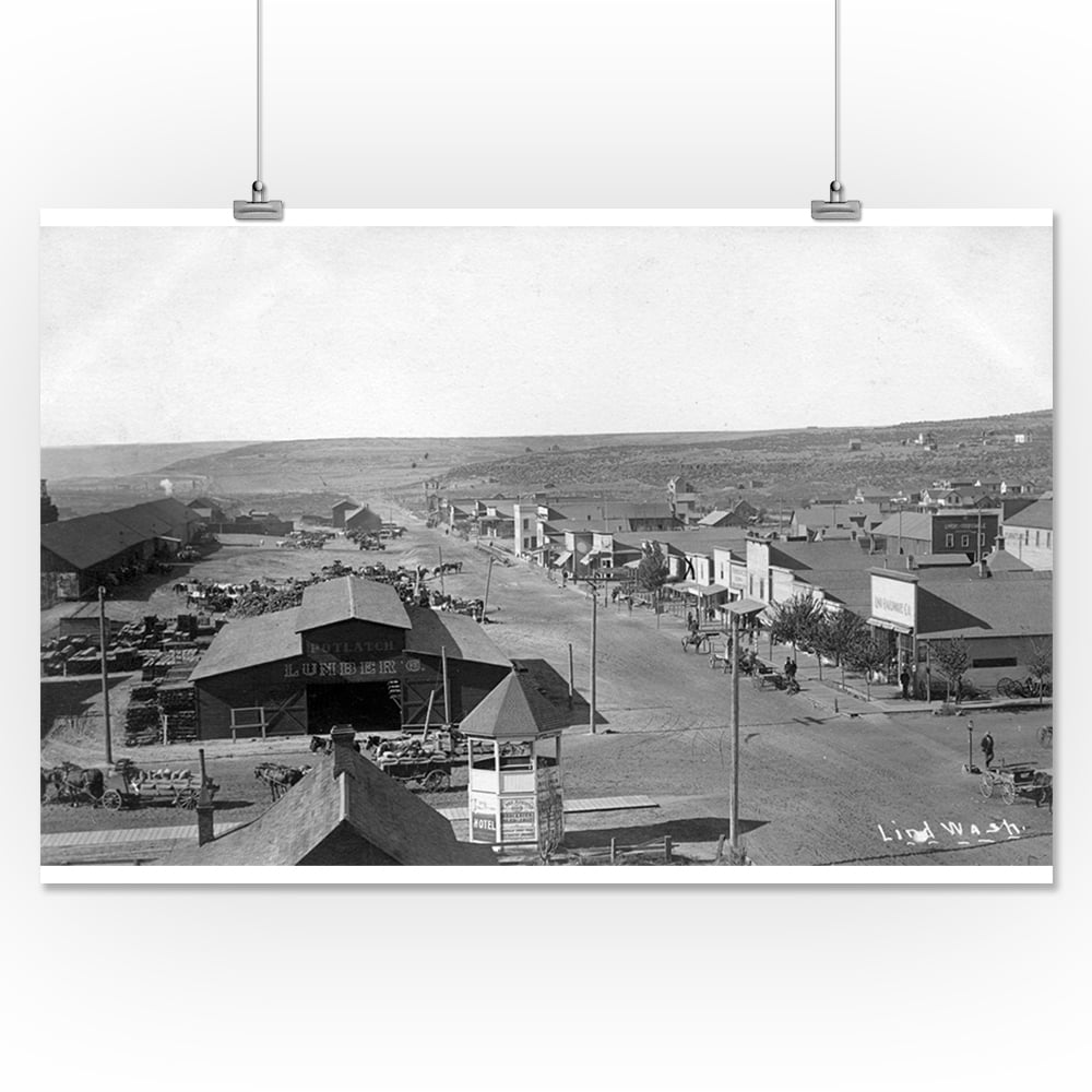 Lind, Washington Aerial View of the Town (16x24 Giclee Gallery Print