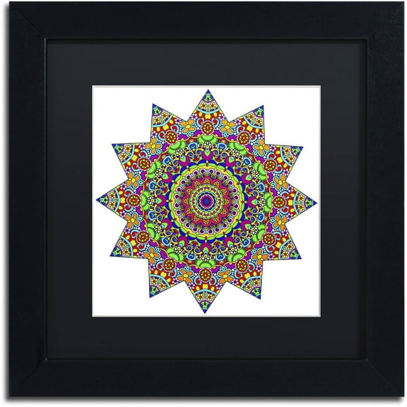 Trademark Fine Art "Sparkling Sunny Day Mandala" Canvas Art by Kathy G. Ahrens, Black Matte, Black Frame