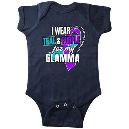 

Inktastic Suicide Prevention I Wear Teal and Purple for My Glamma Gift Baby Boy or Baby Girl Bodysuit