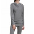 thumbnail image 3 of DKNY Womens Dolman-Sleeve Hoodie Sweatshirt, Grey, Large, 3 of 4