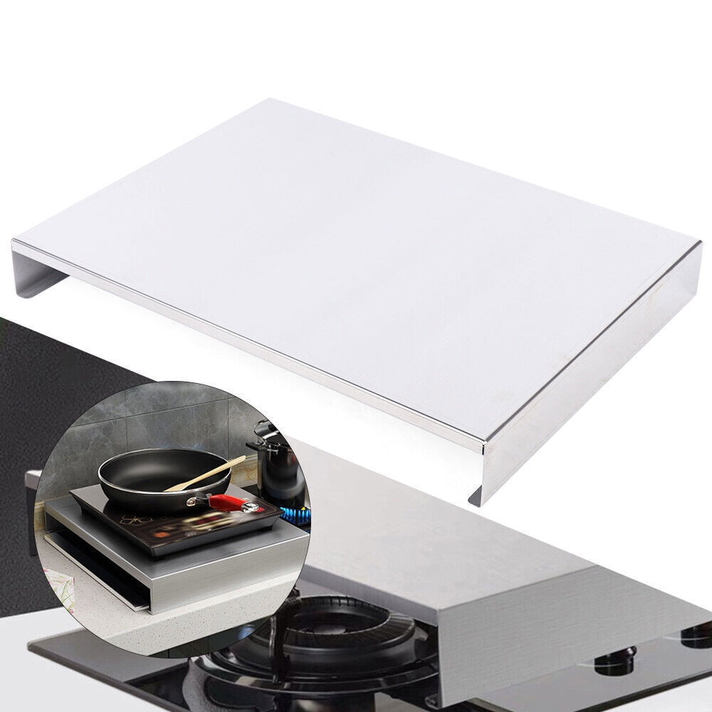 DENEST Silver Stove Top Cover Stainless Steel Gas Stove Top Protective Cover Bracket