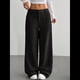 thumbnail image 4 of Pantalones Anchos de para Mujer, Rectos, con Botones y Cremallera Frontal, y Bolsillos Negro M, 4 of 10