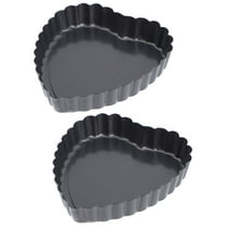 2 Pcs Baking Pan Heat-resistant Oven Tray Metal Heart Shaped Cake Pans Egg Tarts for Kitchen Flat Skillet