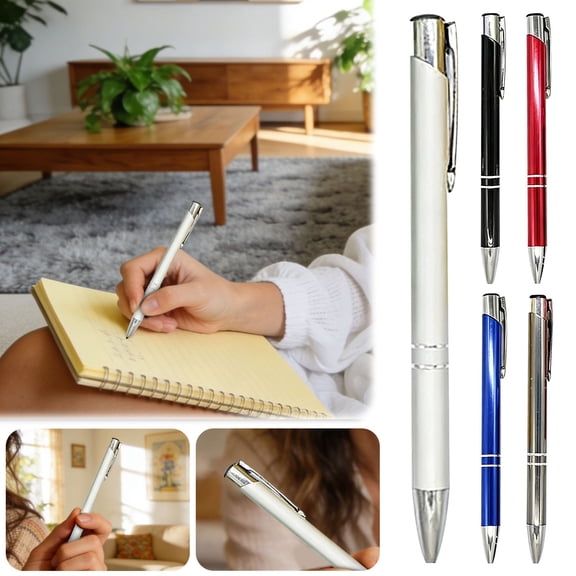 Metal Ballpoint Pen Black Ink Pens Fine Point Smooth Writing Pens for Office Sch ool Supplies 1Pcs