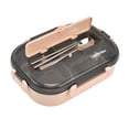 thumbnail image 1 of Portable Kids 304 Stainless Steel Lunch Box with Two Parts, 1.3L Four Compartment Leakproof  Box for School Office Picnic and Travel with Thermal Insulation Bag, 1 of 7