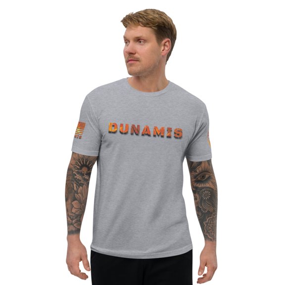DUNAMIS Fitted T-shirt (Heather Grey, XS)