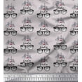thumbnail image 1 of Soimoi Gray Japan Crepe Satin Fabric I Love London Text Print Fabric by Yard 42 Inch Wide, 1 of 3