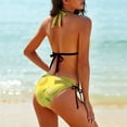 thumbnail image 2 of Lemons on Yellow Women's Bikini V Neck Swimsuit Set 2 Piece Over Size Bathing Suit Side Triangle Bathing Suit, 2 of 9