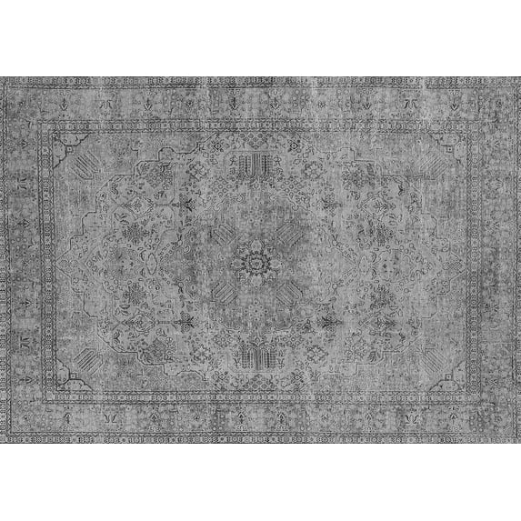 Ahgly Company Indoor Rectangle Oriental Gray Industrial Area Rugs, 5' x 8'