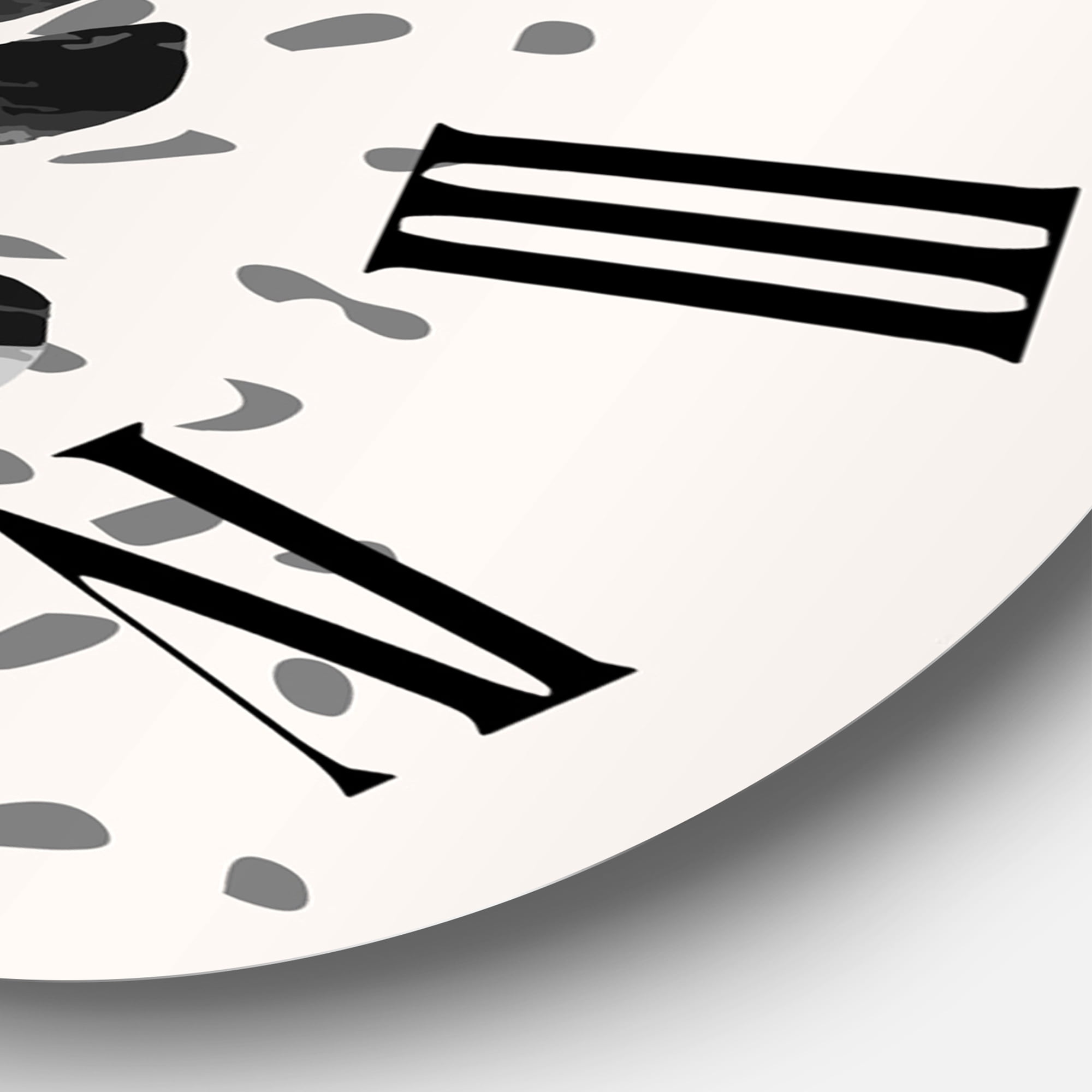 Designart 'Minimal Tropical Palm Leaf On Grunge Texture' Tropical Wall Clock
