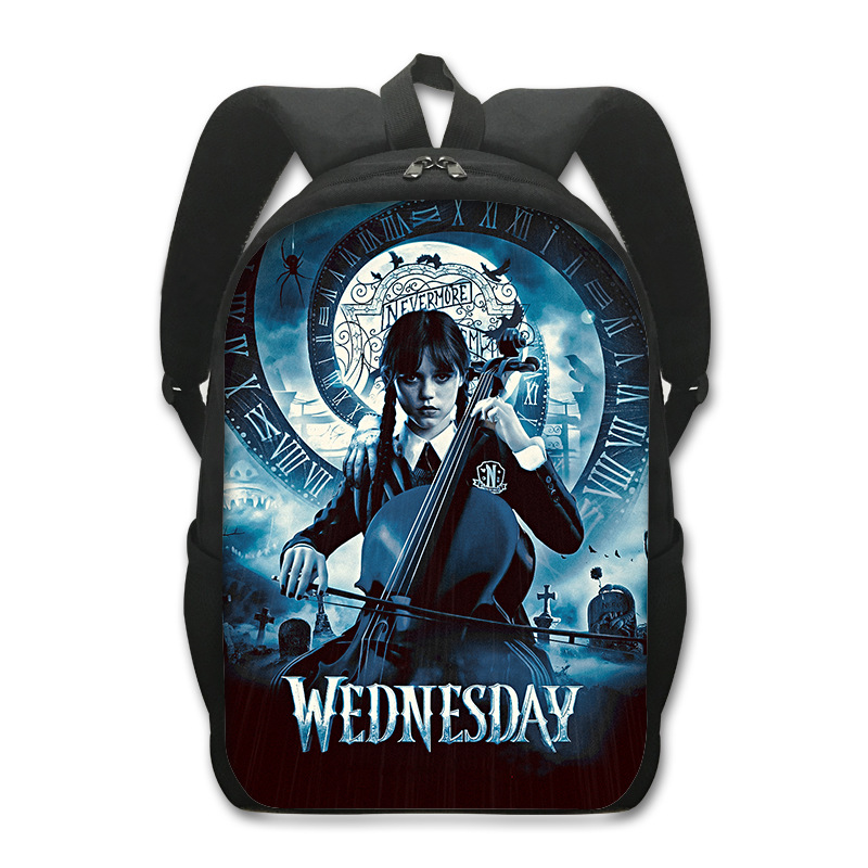 Wednesday Backpacks TV Series Zipper Pack Fashion School Bag Cosplay
