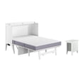 thumbnail image 1 of Home Square Ensemble de 2 Lits Escamotables Blancs Format Double avec Matelas et Table d'Appoint, 1 of 20