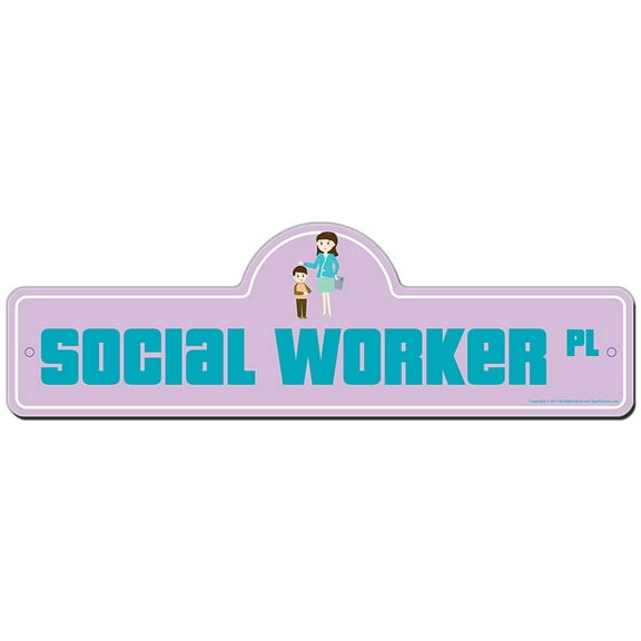 Social Worker Street Sign | Indoor/Outdoor | Funny Home Décor for Garages, Living Rooms, Bedroom, Offices | SignMission personalized gift