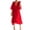 Red, variant on Women’s V Neck Midi Dress with Kimono Sleeves and Waist Tie Loose Fit Lightweight Flowy Casual Style for Daily Wear Black L
