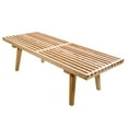 thumbnail image 3 of LeisureMod 48" Entryway Bench, Rubberwood Frame & Beech Wood Legs, Slatted Design for Bedroom, Living Room, Hallway – Modern Home Inwood Collection, 3 of 9