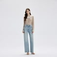thumbnail image 4 of Women’s High-Waisted Wide-Leg Jeans – Lightweight Washed Denim Straight-Leg Spring 2026, 4 of 10