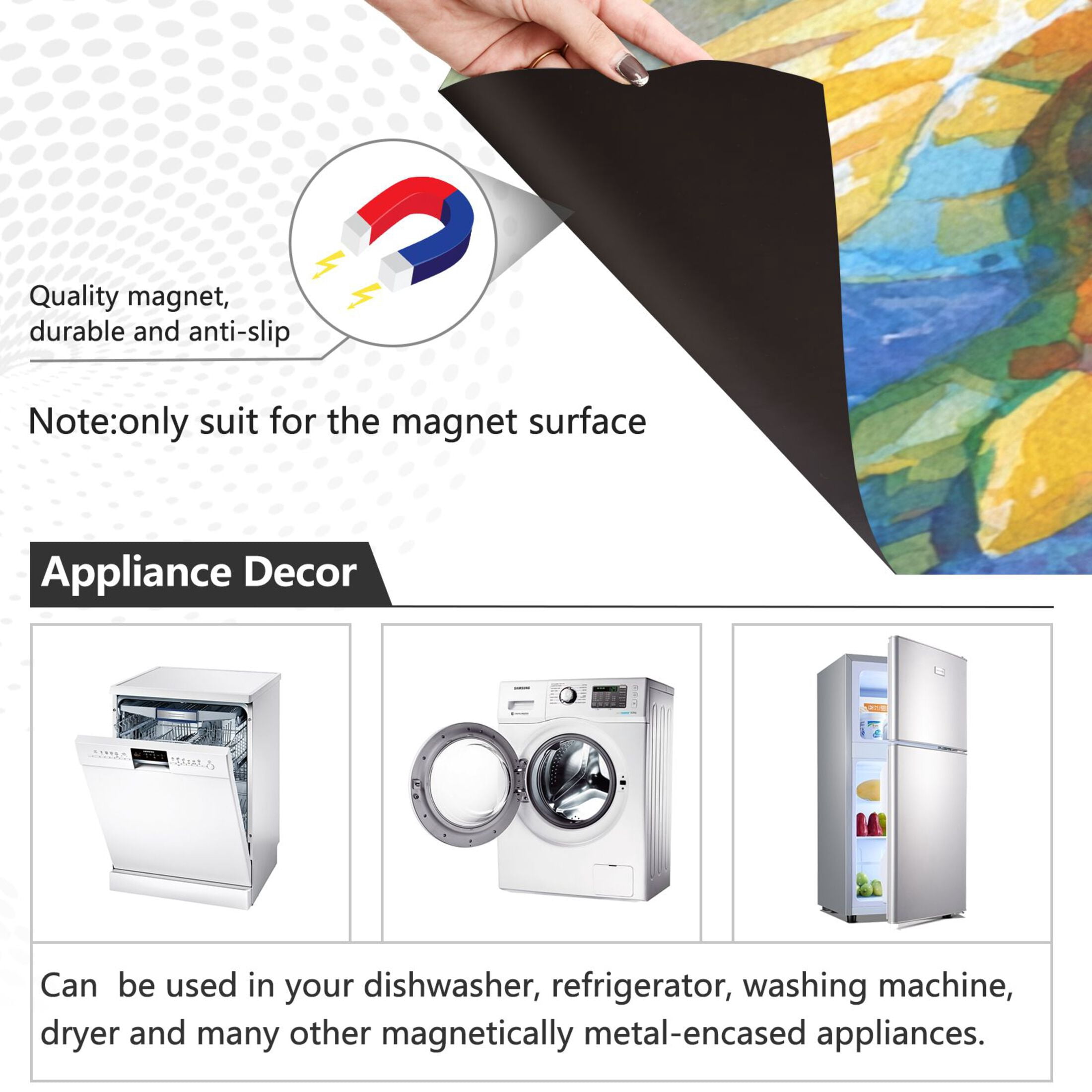Dishwasher Magnetic Sticker 23x26 Inch Refrigerator Magnetic Sticker Washing Machine Magnetic Sticker Kitchen Panel Magnetic Sticker Home Decor Beautiful Watercolor Dragon