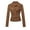 Brown, variant on Women's 2024 Solid Long Sleeve Faux Suede Motorcycle Jackets Lapel Front Zipper Short Coats Brown XL